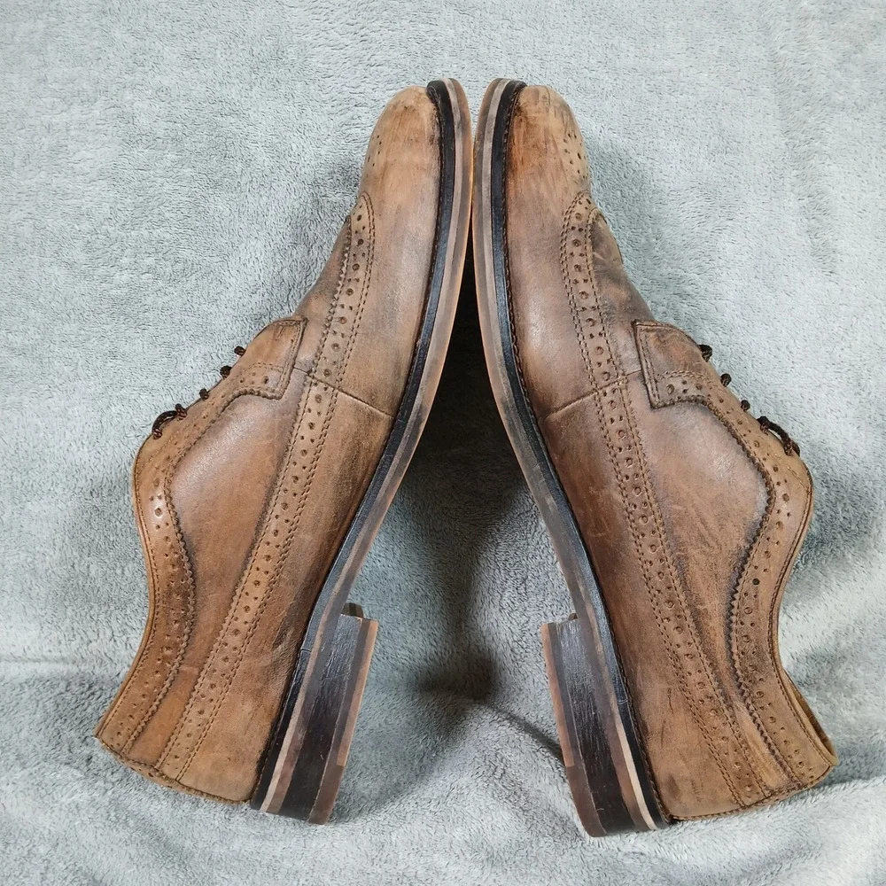Polo Ralph Lauren Moseley Shoes Mens 10.5D Brown Leather Oxford Dress - Picture 5 of 9